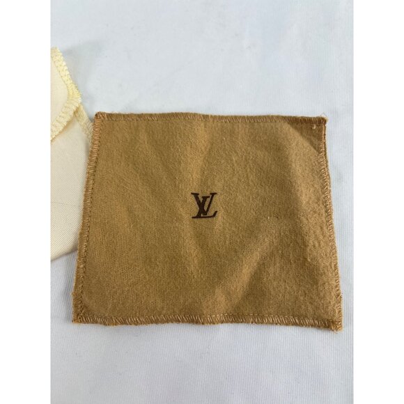 Louis Vuitton Dust Bag Brown Polishing Cloth Lot 100% Cotton Made In Italy - Picture 2 of 6